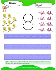 okul öncesi 1 sayısı çizgi çalışması
